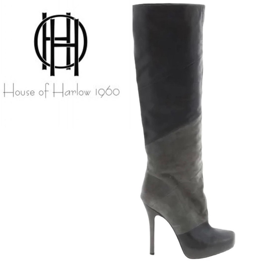 House of Harlow Lainey Grey knee High Boots- Size 39